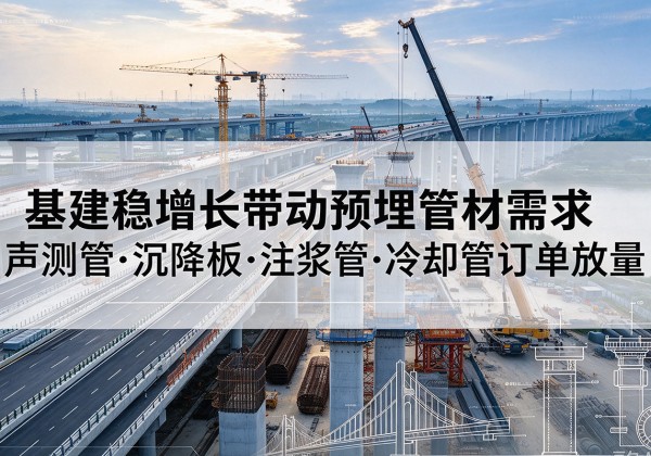 浚县基建稳增长带动预埋监测管材需求，声测管、沉降板、注浆管订单持续放量